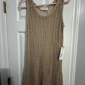 Ocean Drive Tan Knit Beach Coverup